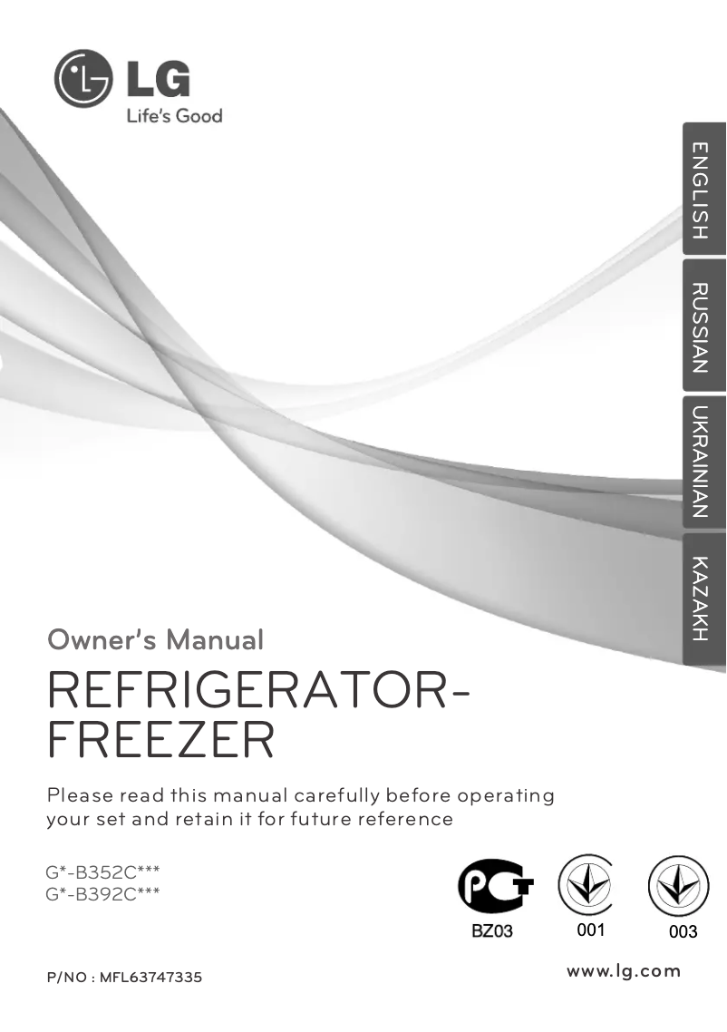 Page 1 of the manual User Manual LG GN-B392CPCA