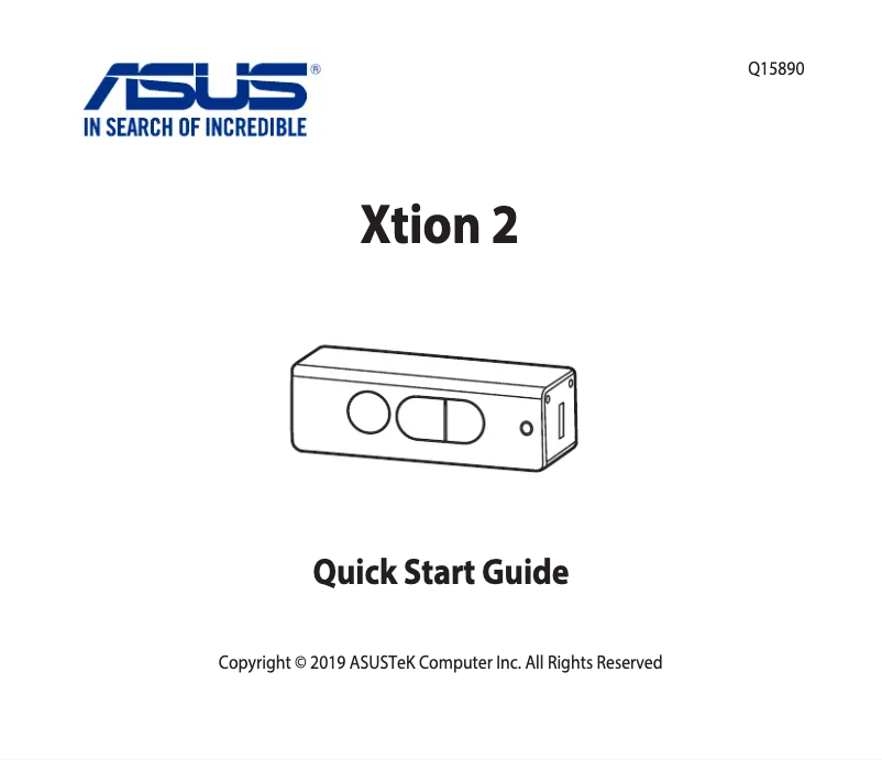 Page 1 of the manual User Manual Asus Xtion 2