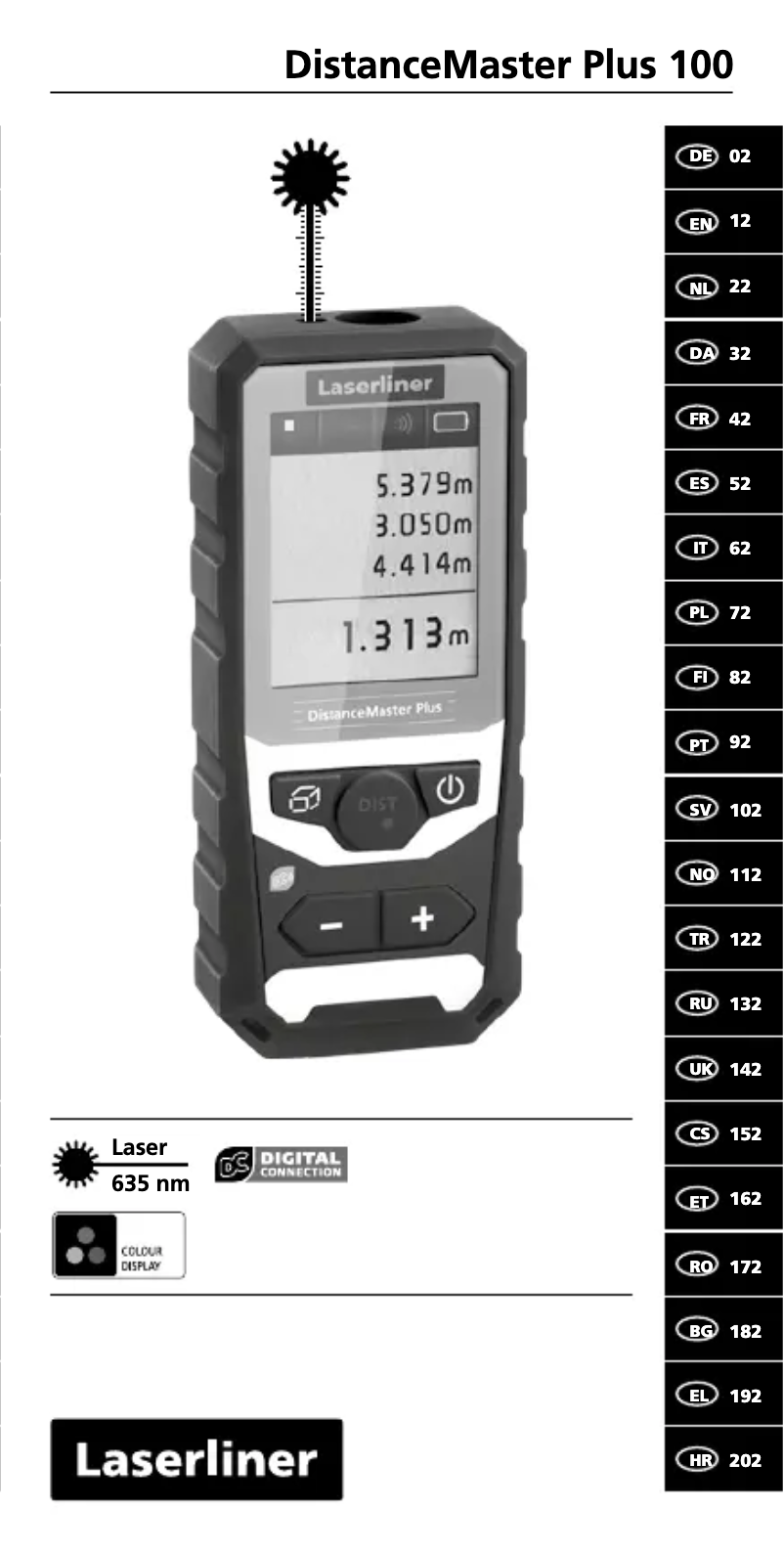 First page image of the manual for DistanceMaster Plus