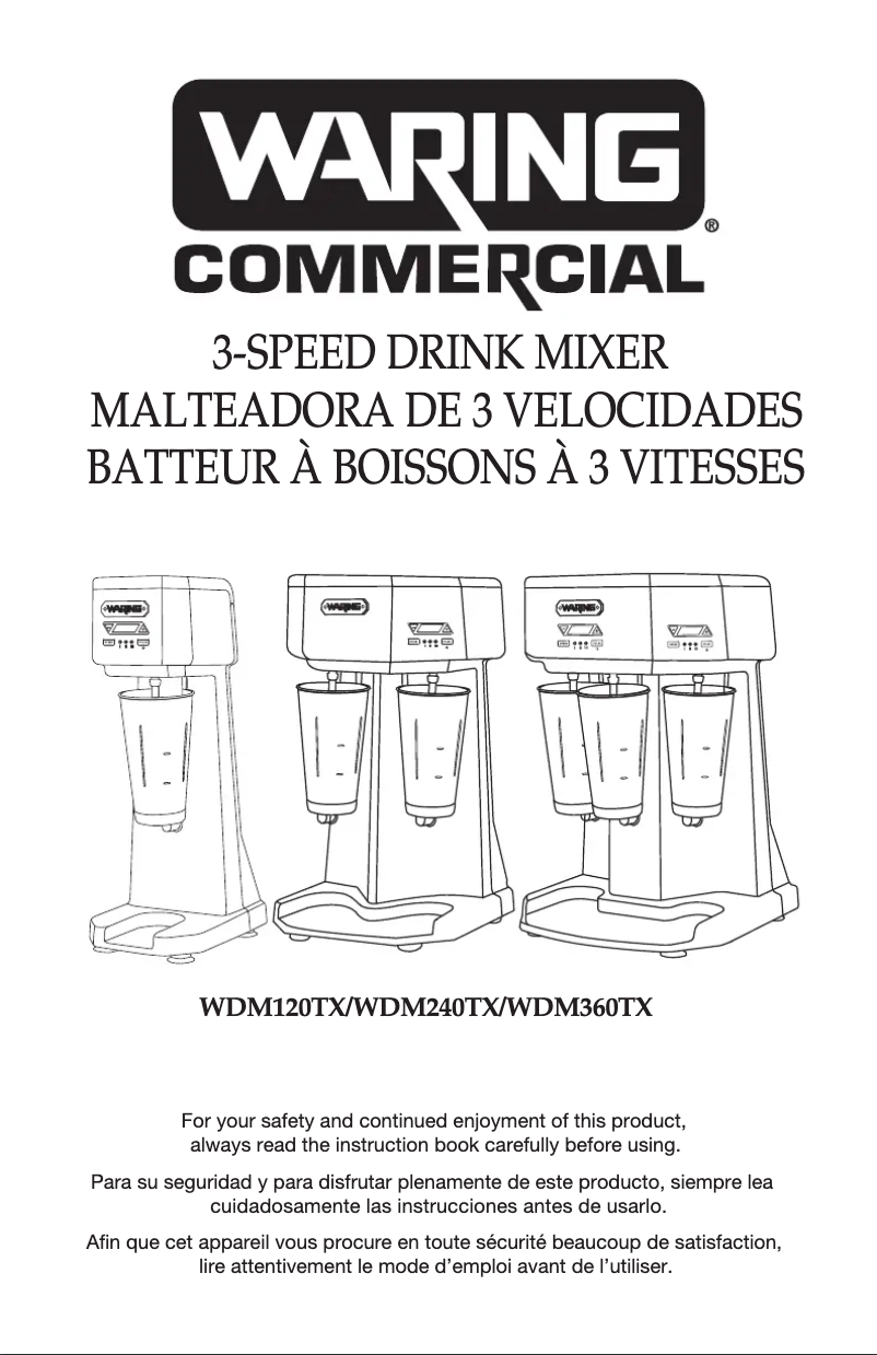 Page 1 of the manual User Manual Waring Commercial WDM120TX