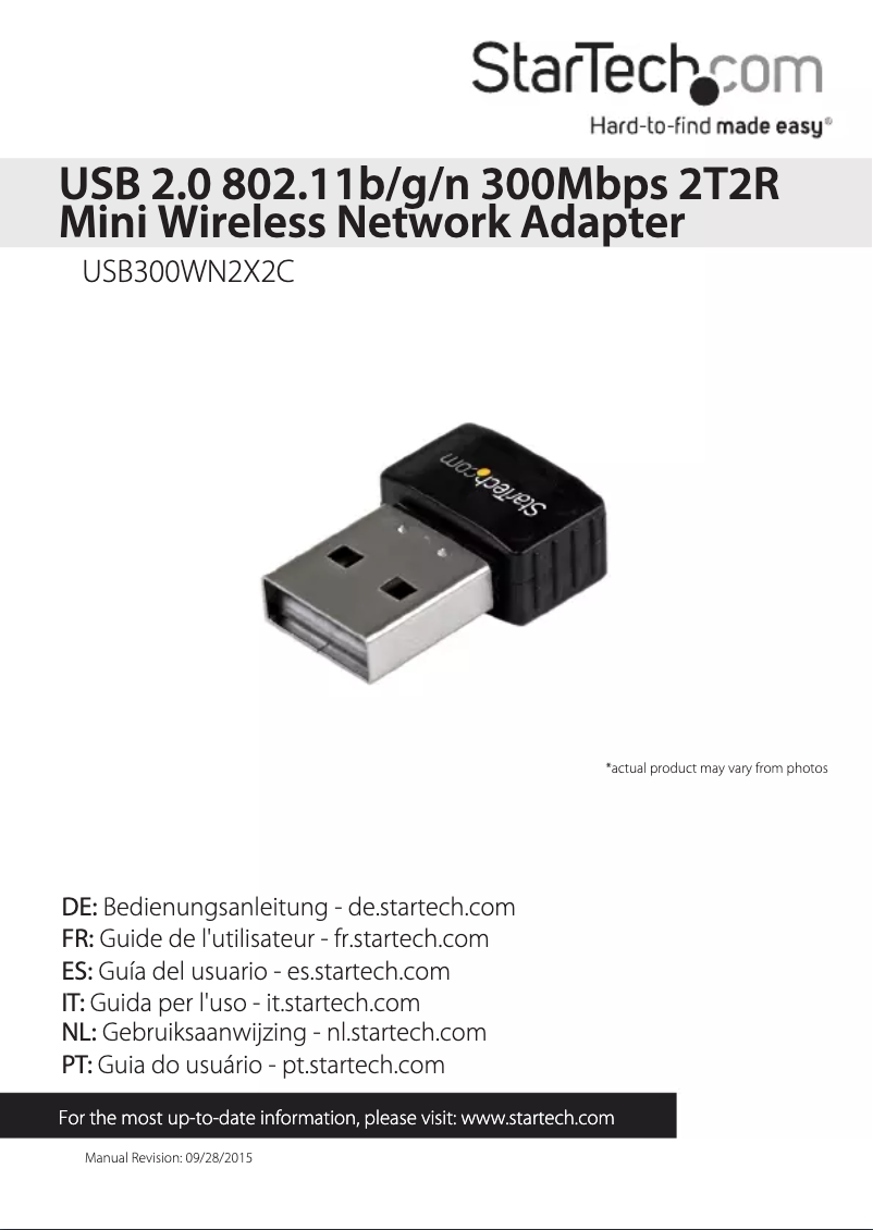First page image of the manual for USB300WN2X2C