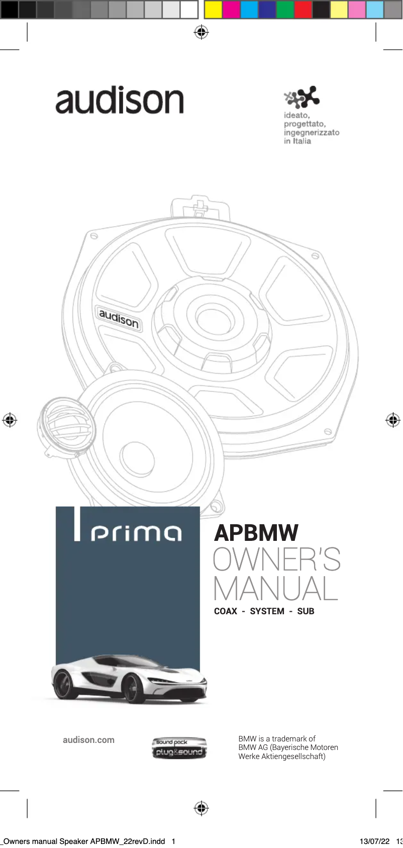 Page 1 of the manual User Manual Audison Prima APBMW K4E