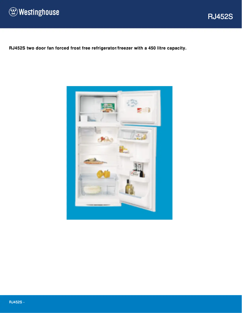 First page image of the manual for RJ452S