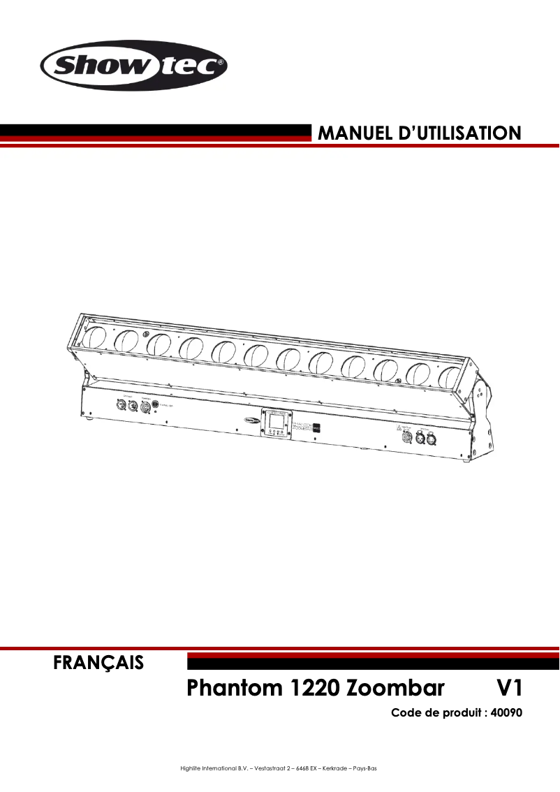Page 1 of the manual User Manual Showtec Phantom 1220 Zoombar