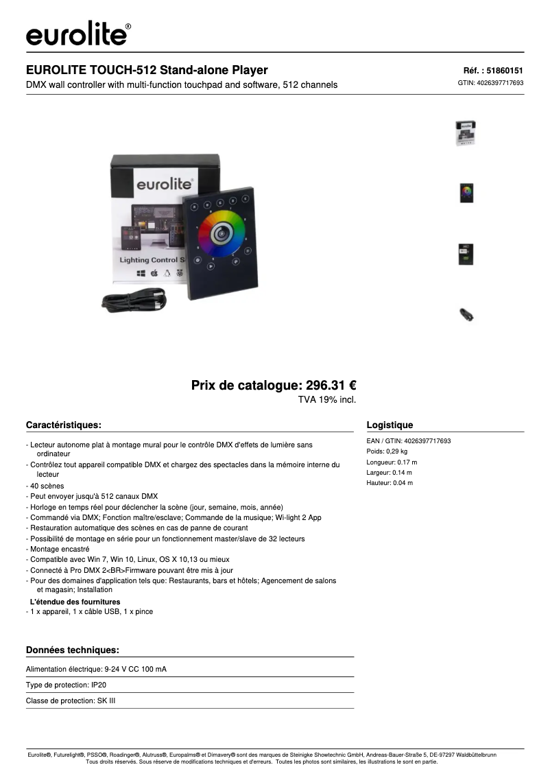 First page image of the manual for Touch 512