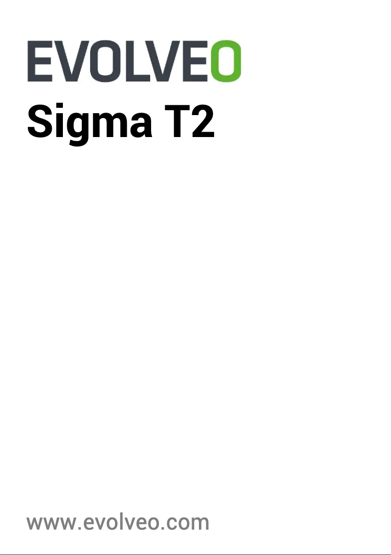First page image of the manual for Sigma T2
