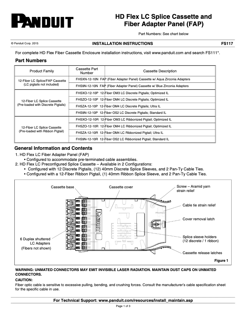 First page image of the manual for FHC39N-08H-LAA