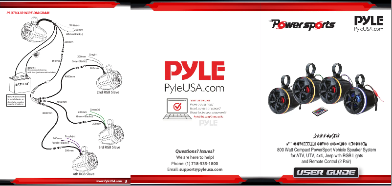 First page image of the manual for PLUTV47R