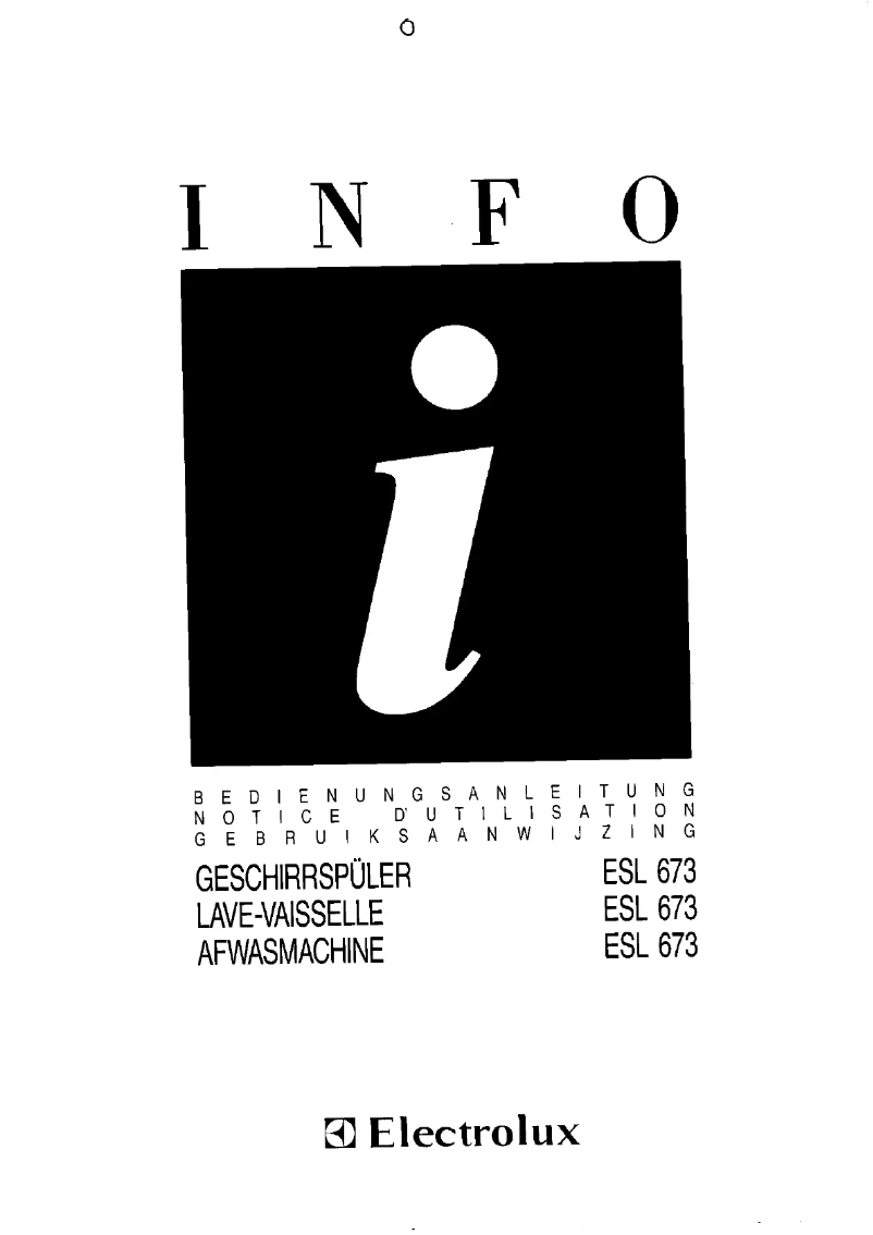 Page 1 of the manual User Manual Electrolux ESL 673