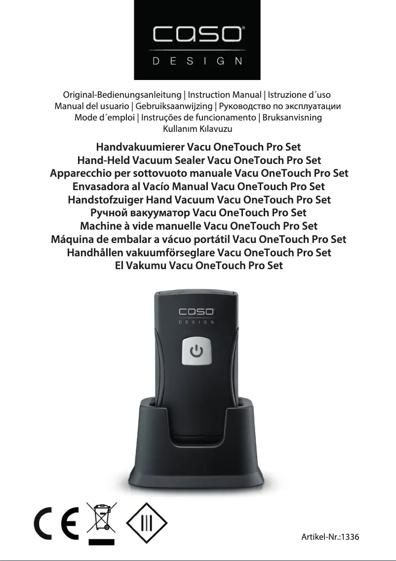 Page 1 of the manual User Manual Caso Vacu OneTouch Pro Set