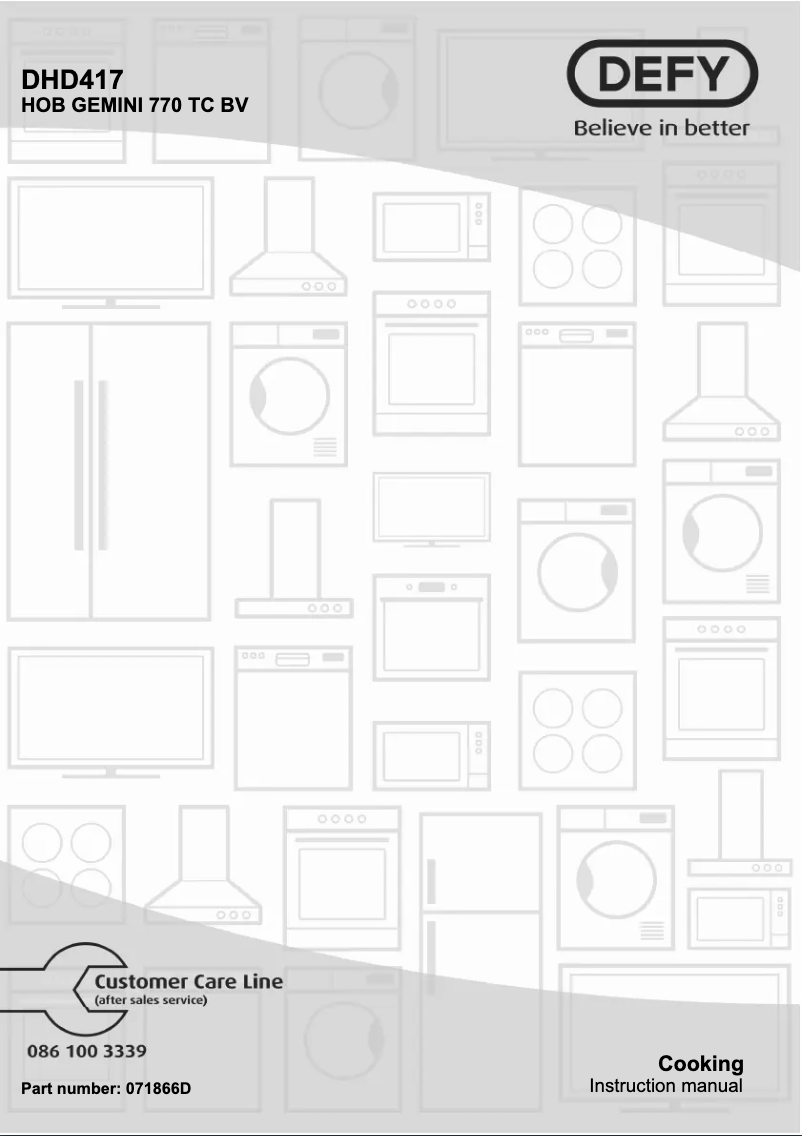 First page image of the manual for DHD417