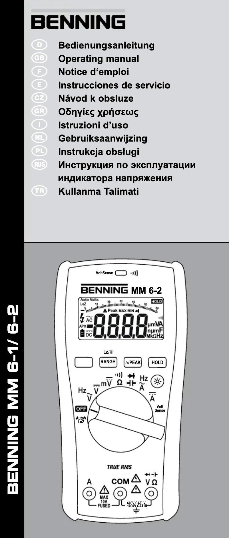 Page 1 of the manual User Manual BENNING MM 6-2