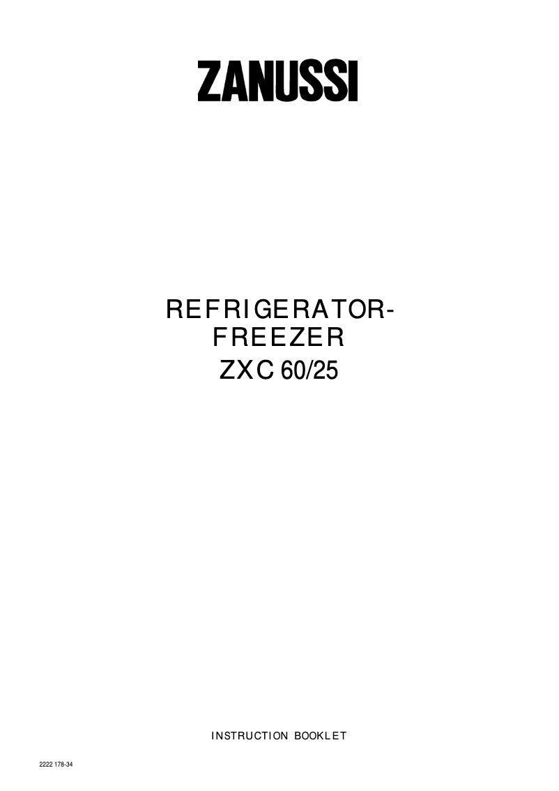 First page image of the manual for ZXC60/25