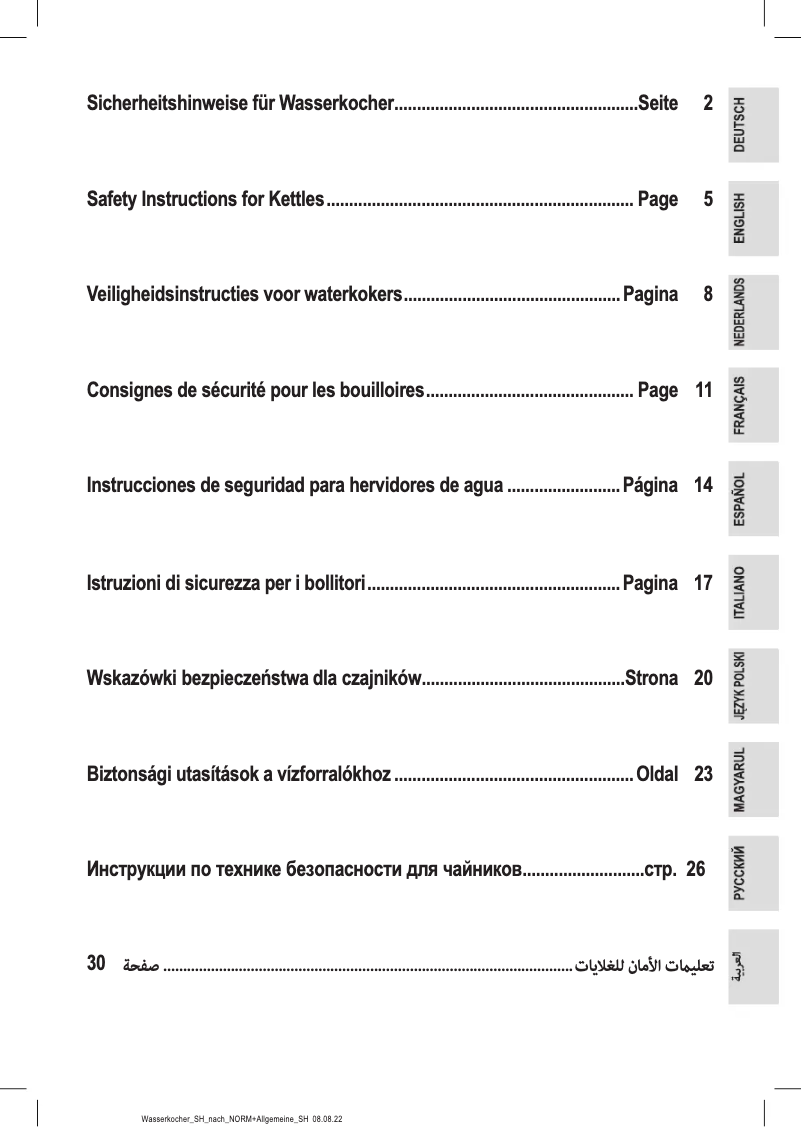 Page 1 of the manual Instructions / Assembly Clatronic WK 3462