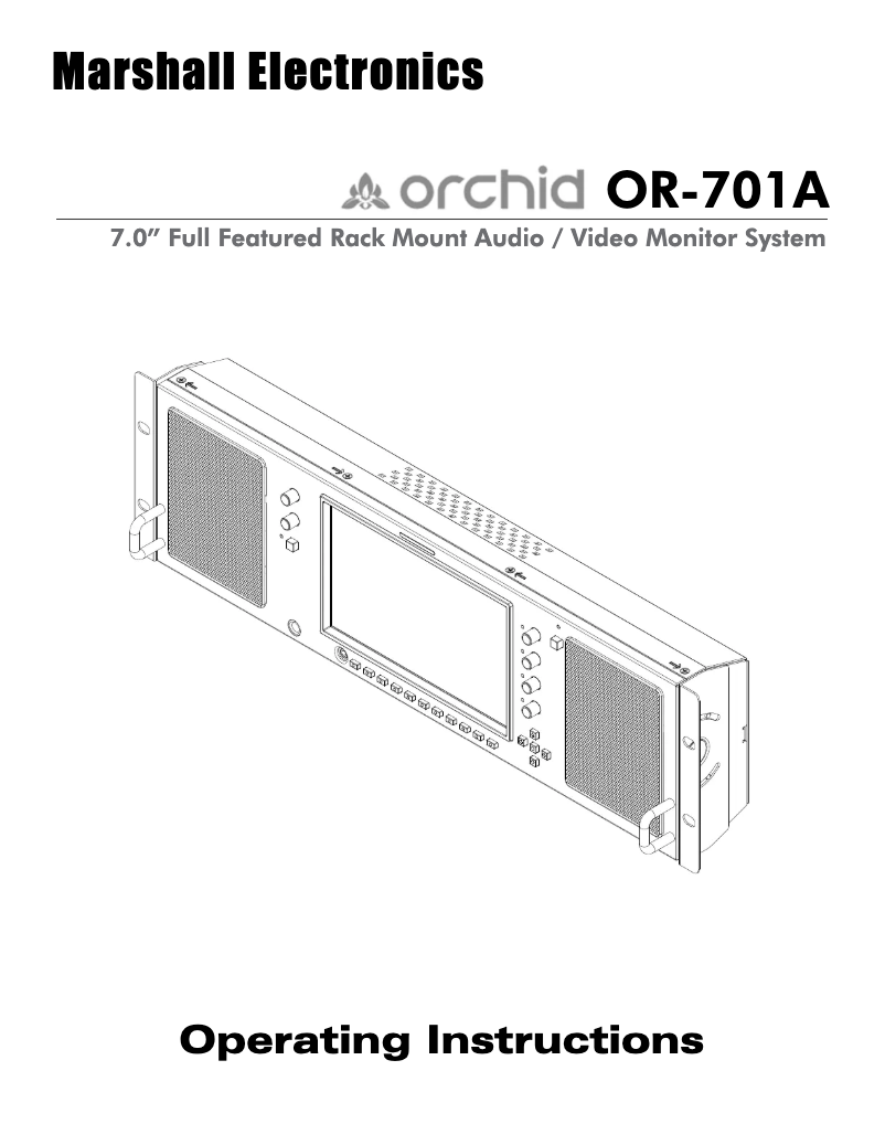 Page 1 of the manual User Manual Marshall Electronics Orchid OR-701A