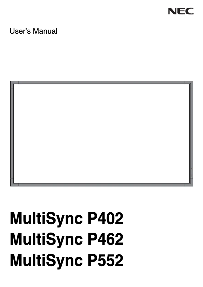 Page 1 of the manual Instruction Manual NEC MultiSync P552