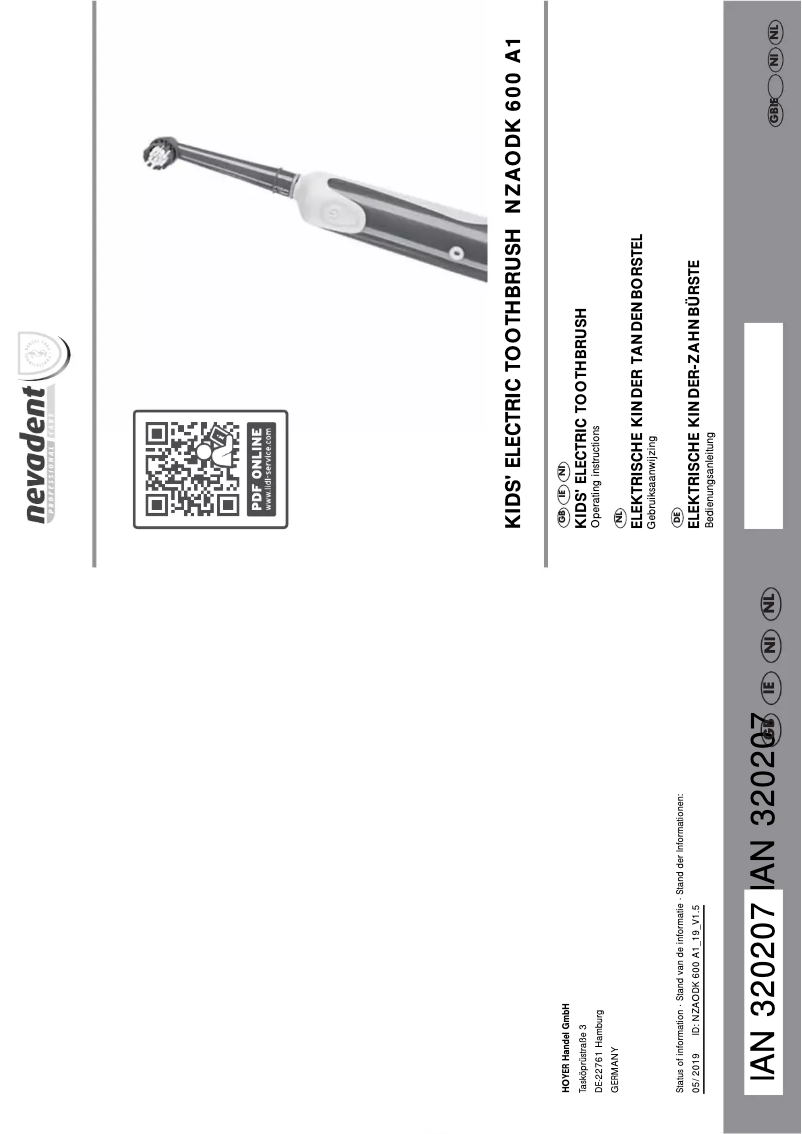 Page 1 of the manual User Manual Nevadent NZAODK 600 A1