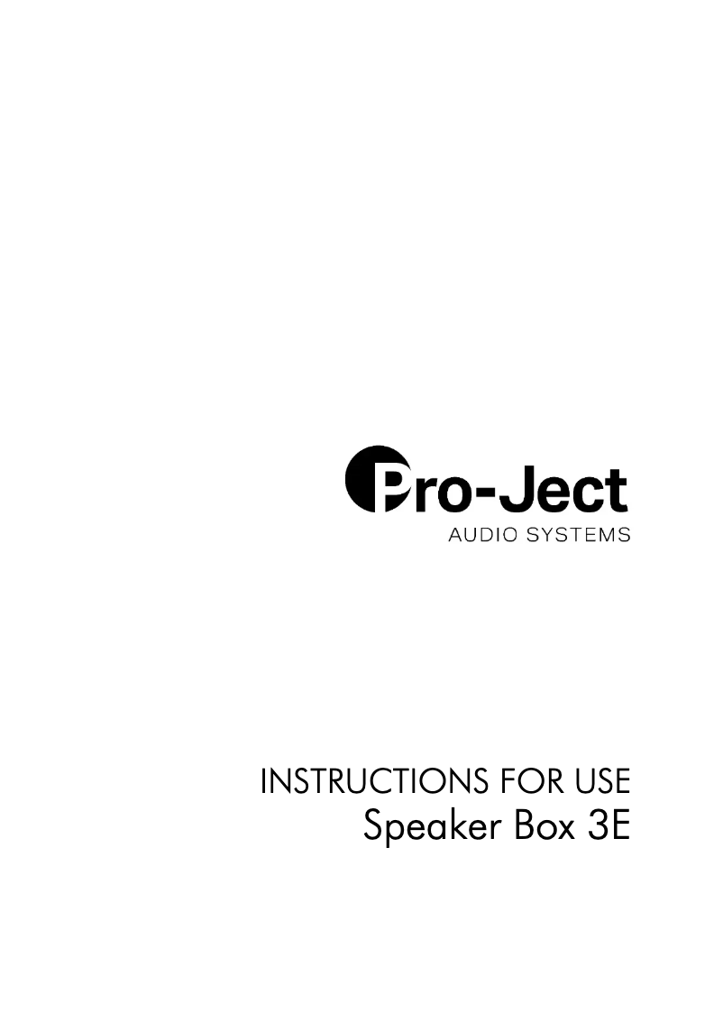 First page image of the manual for Speaker Box 3E