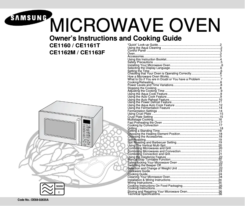 Page 1 of the manual User Manual Samsung CE116