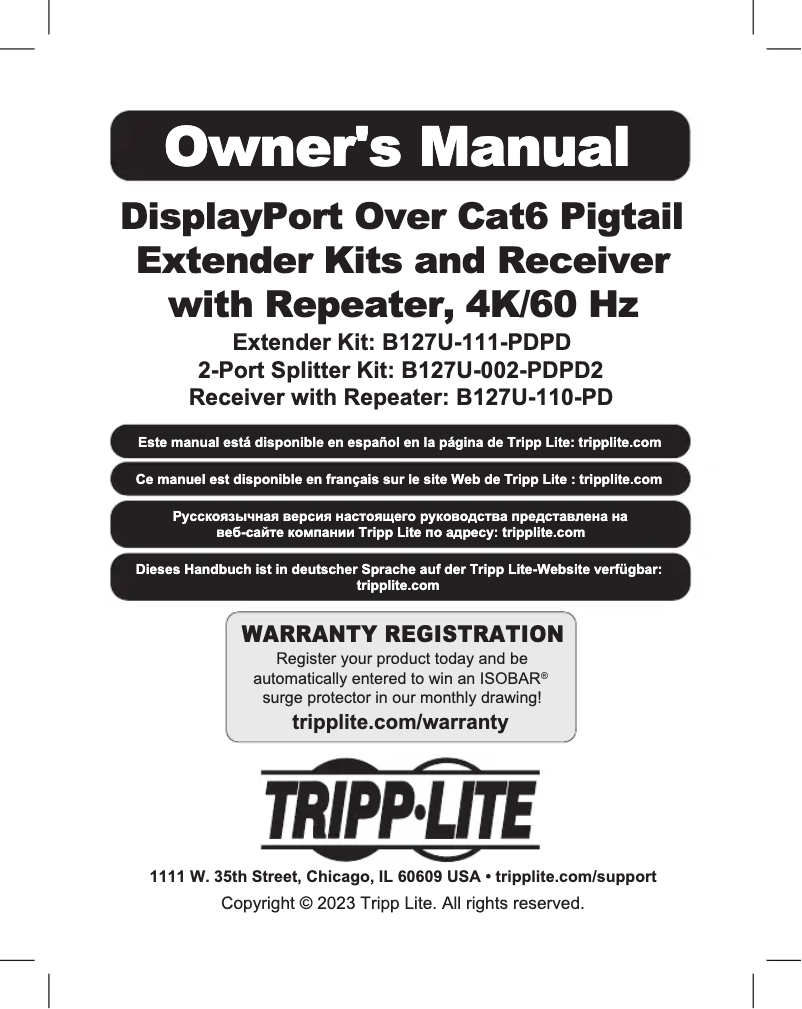 First page image of the manual for B127U-111-PDPD