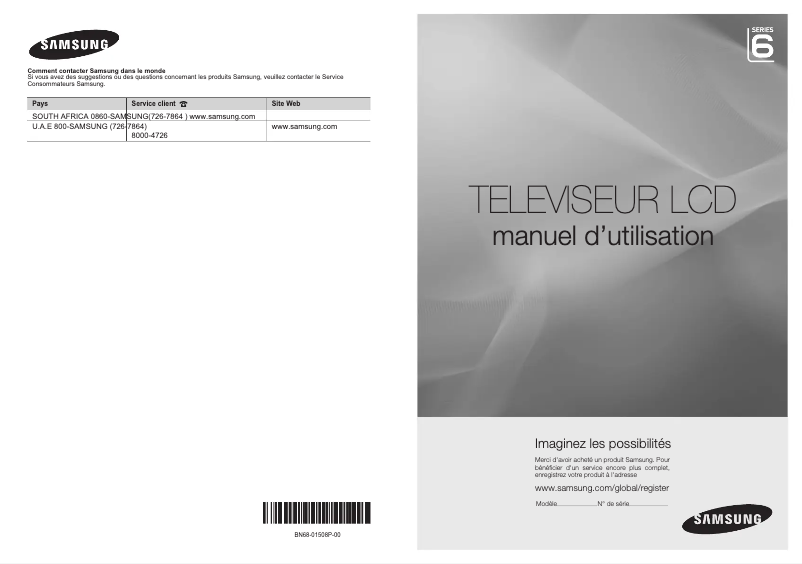 First page image of the manual for LA46A610A3R