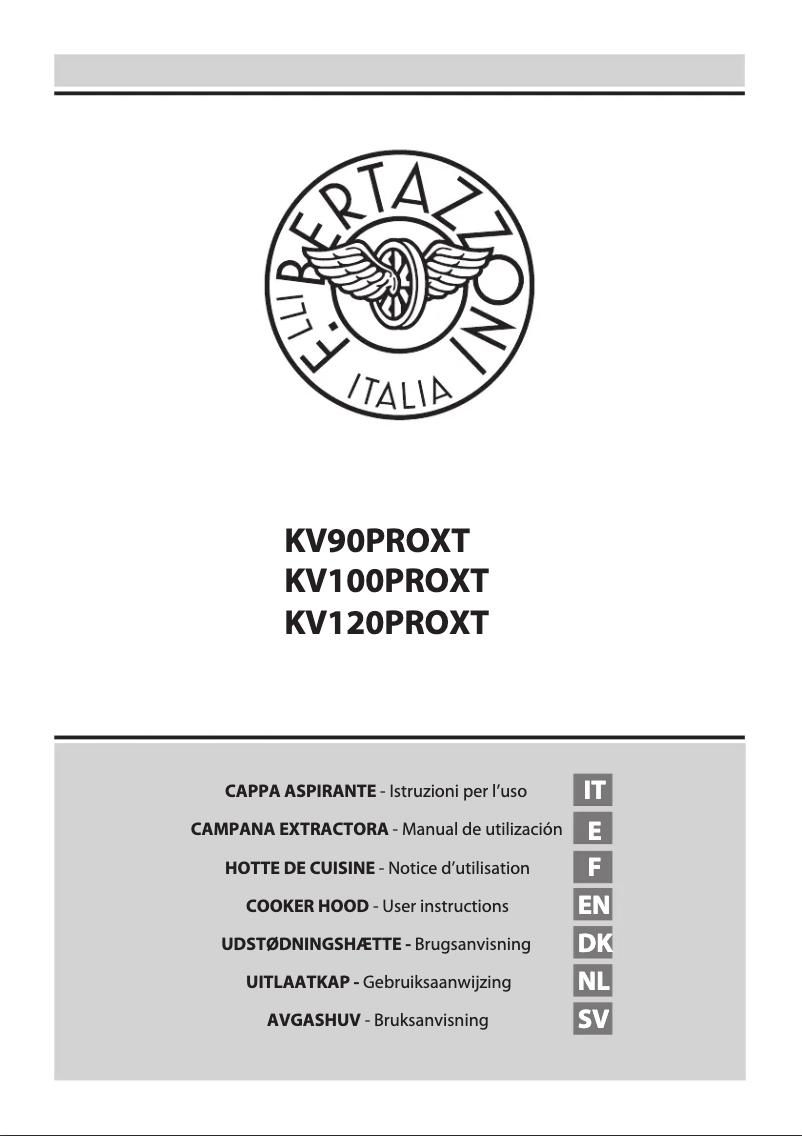 First page image of the manual for KV100PROXT