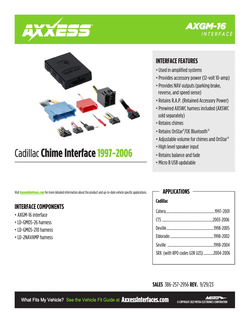 Page 1 of the manual Technical Sheet AXESS AXGM-16