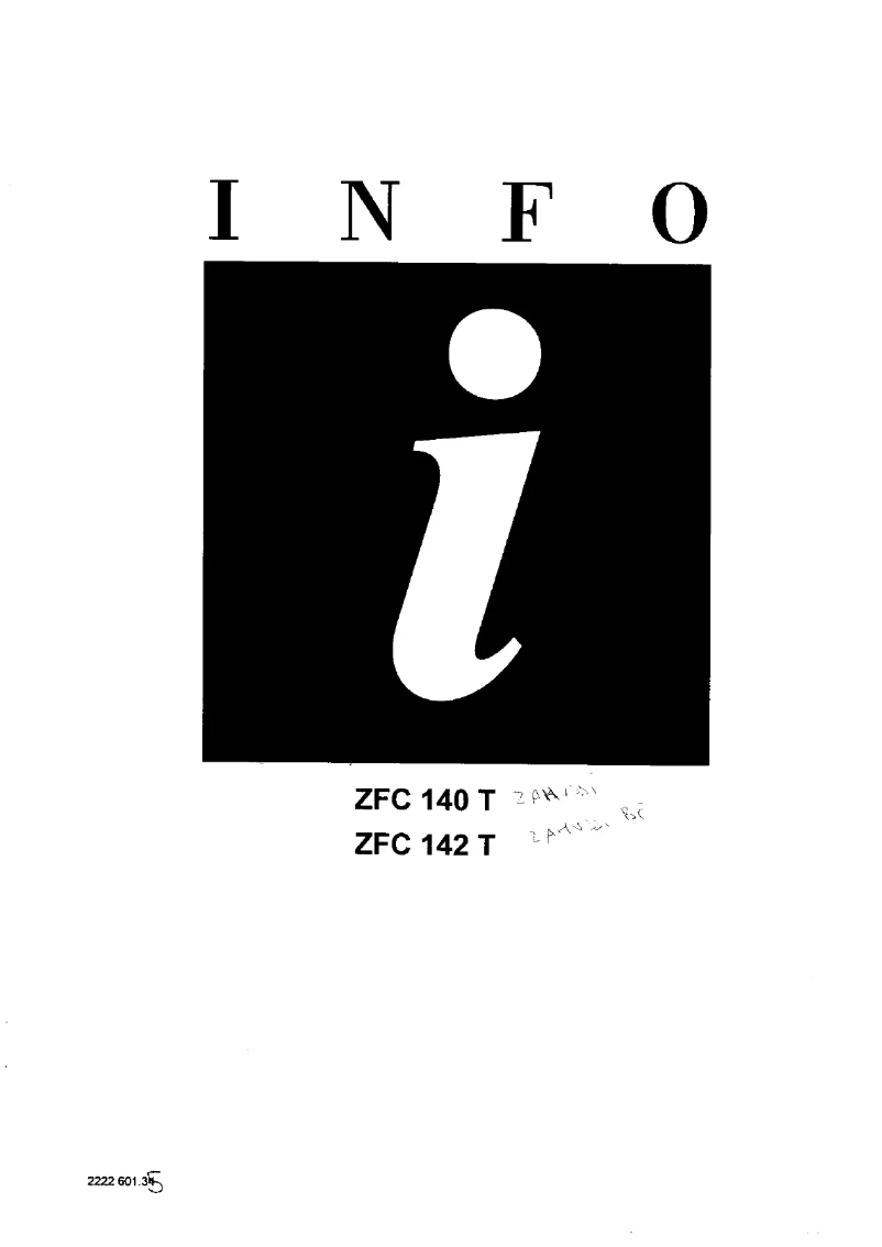 First page image of the manual for ZFT 140