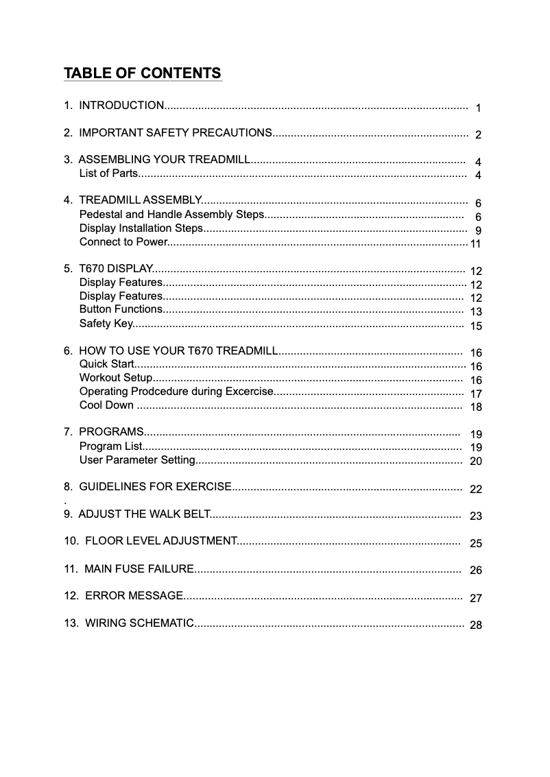 Page 1 of the manual User Manual SportsArt T670