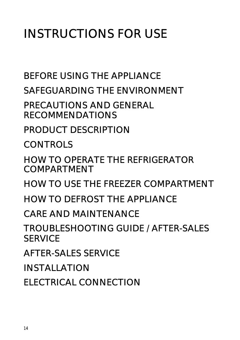 First page image of the manual for FR 315 A