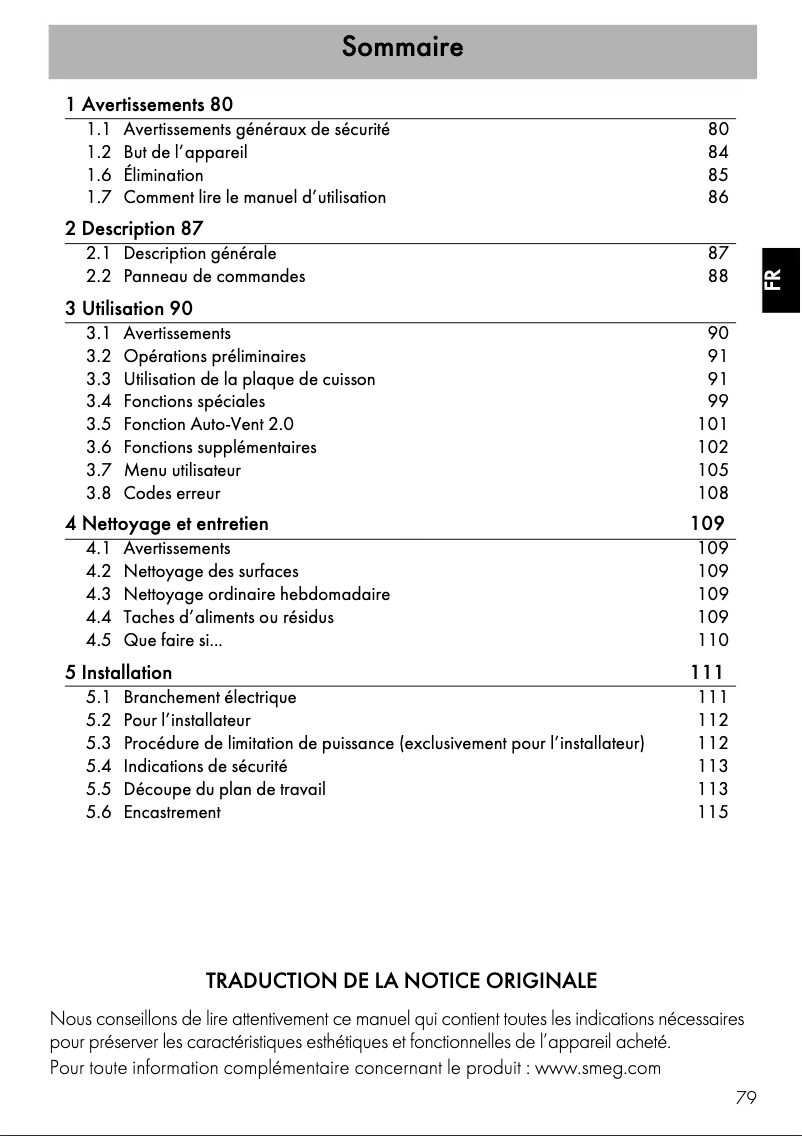 Page 1 of the manual User Manual Smeg SIM3844D