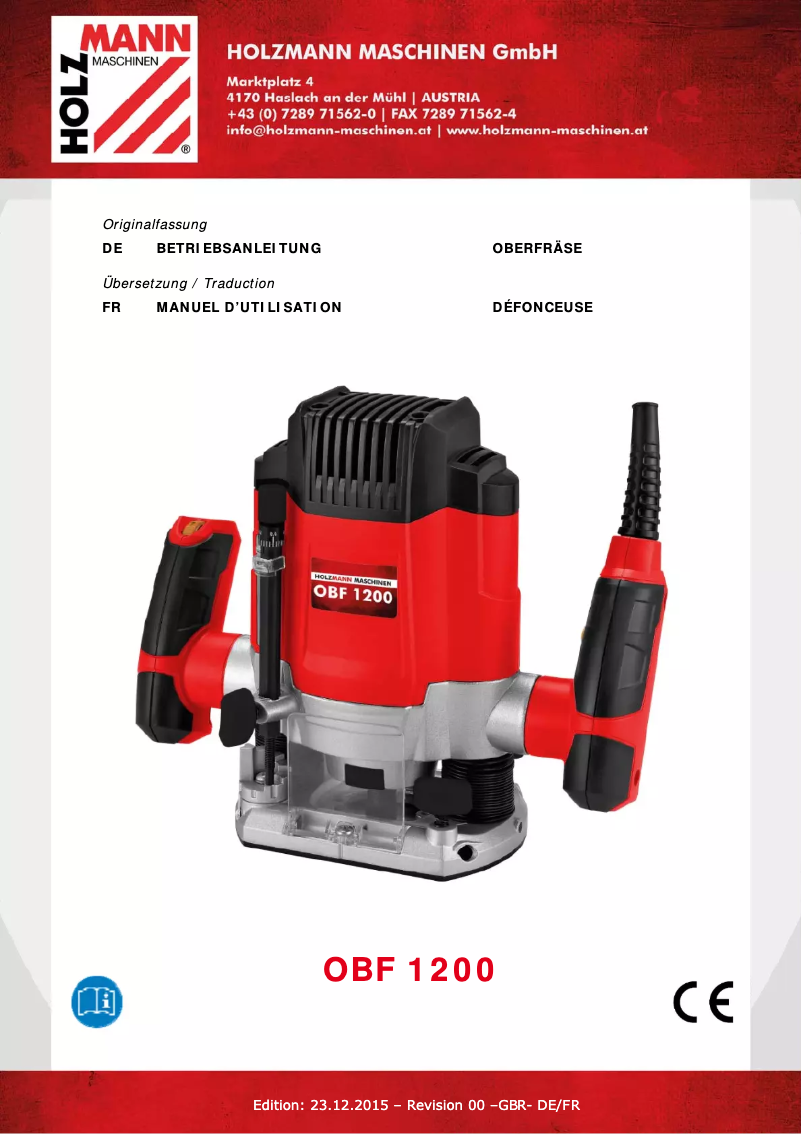 Page 1 of the manual User Manual Holzmann OBF 1200