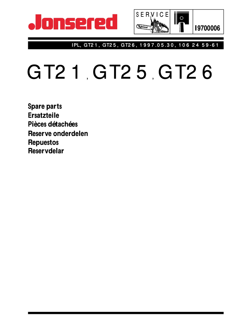 First page image of the manual for GT 2125