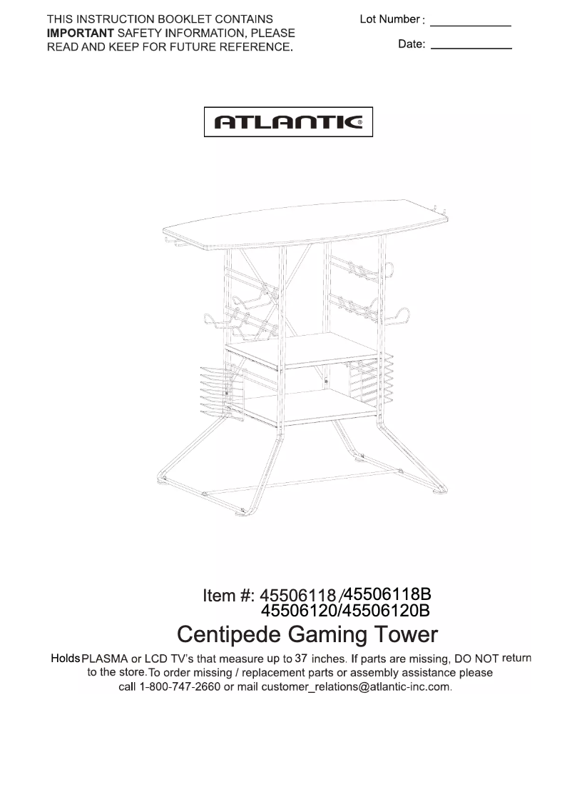 First page image of the manual for Centipede