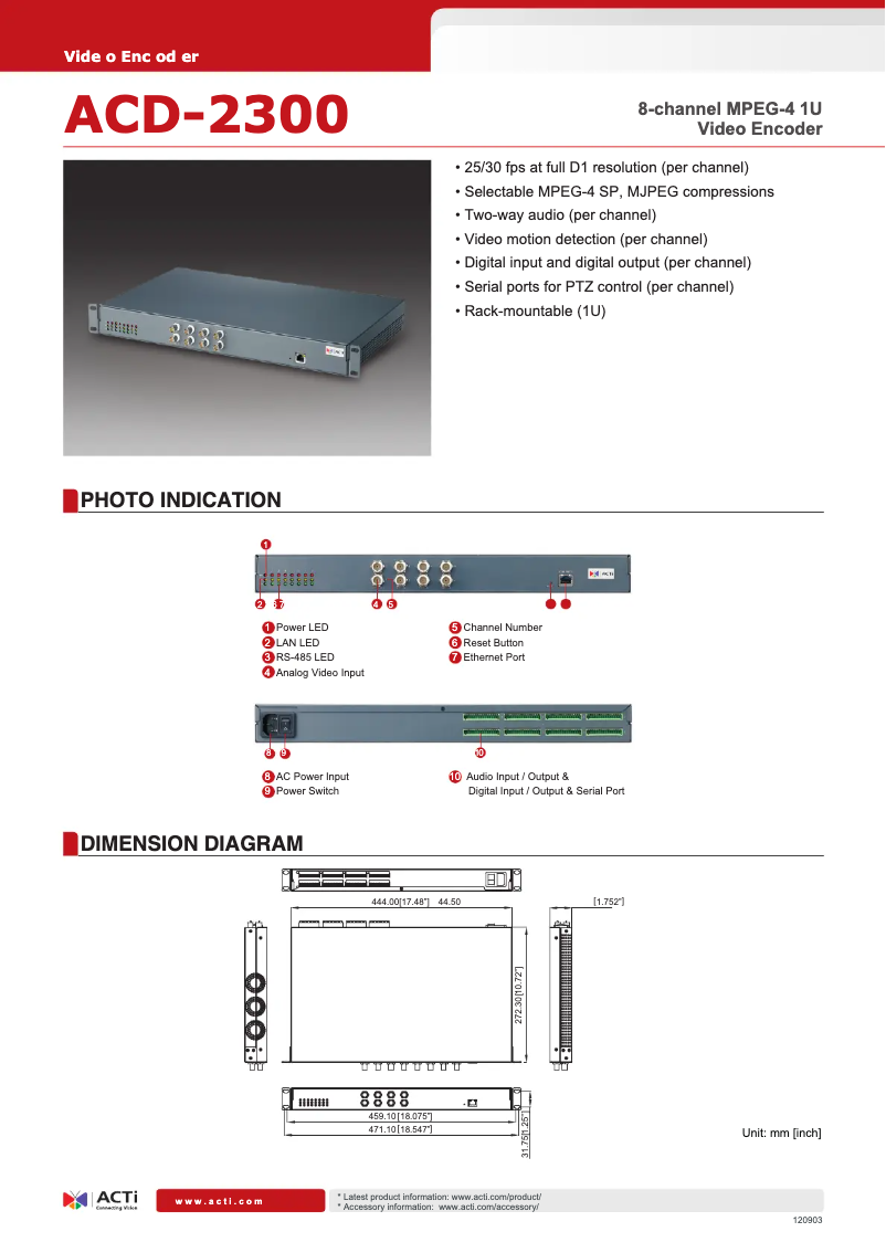 First page image of the manual for ACD-2300