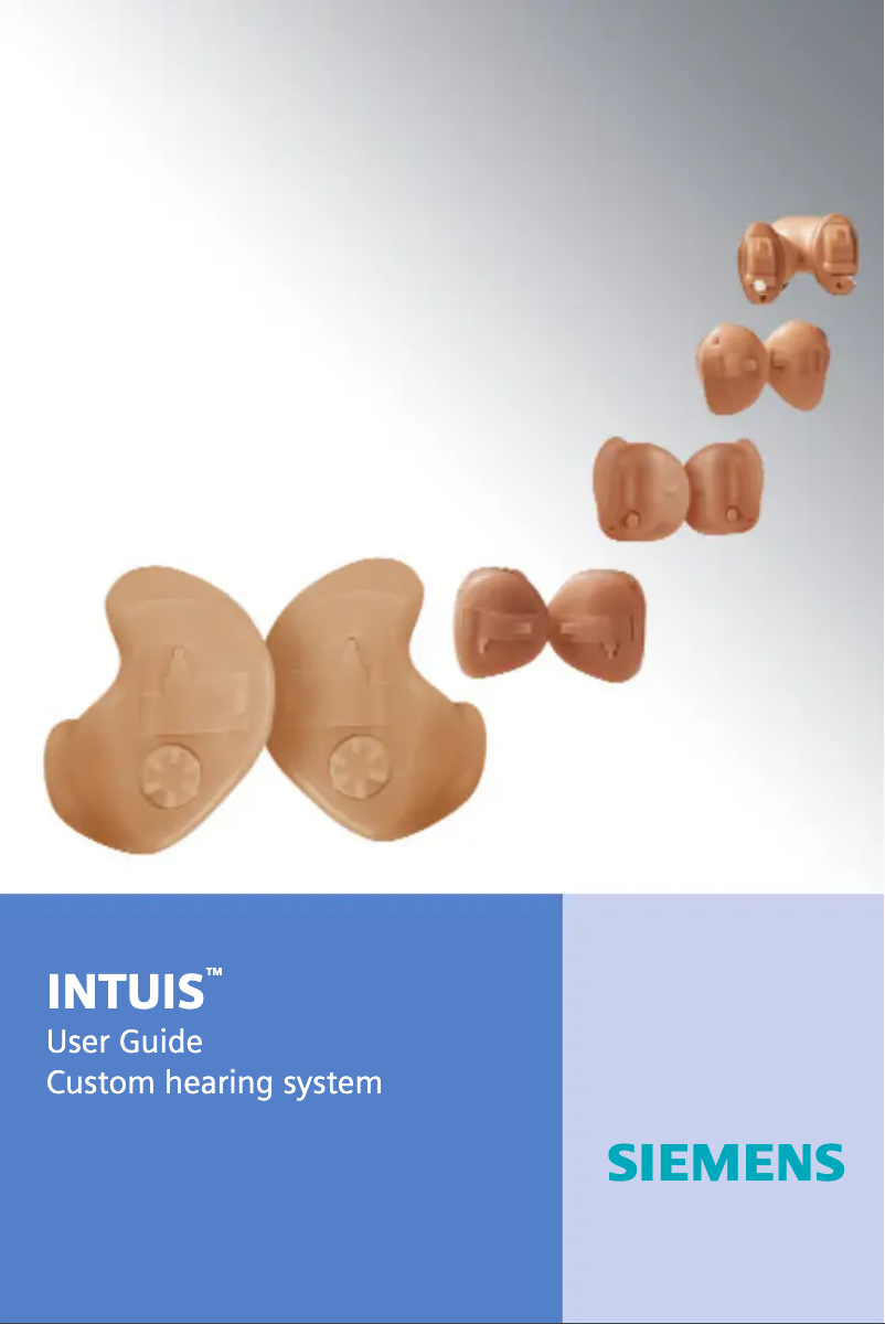 Page 1 of the manual User Manual Siemens Intuis ITE