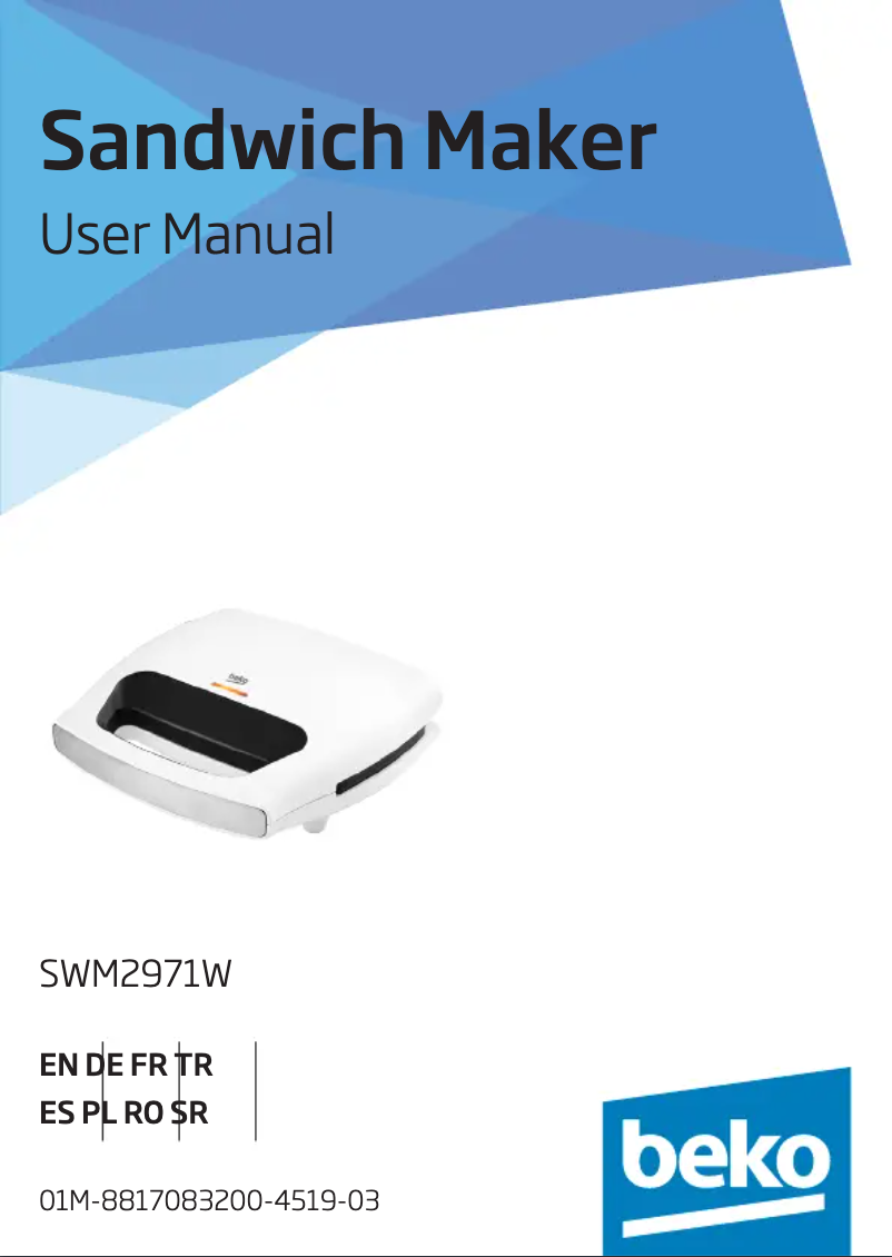First page image of the manual for SWM 2971 W