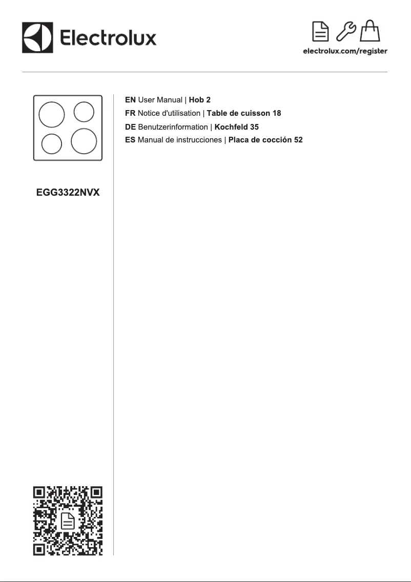 Page 1 of the manual User Manual Electrolux EGG3322NVX