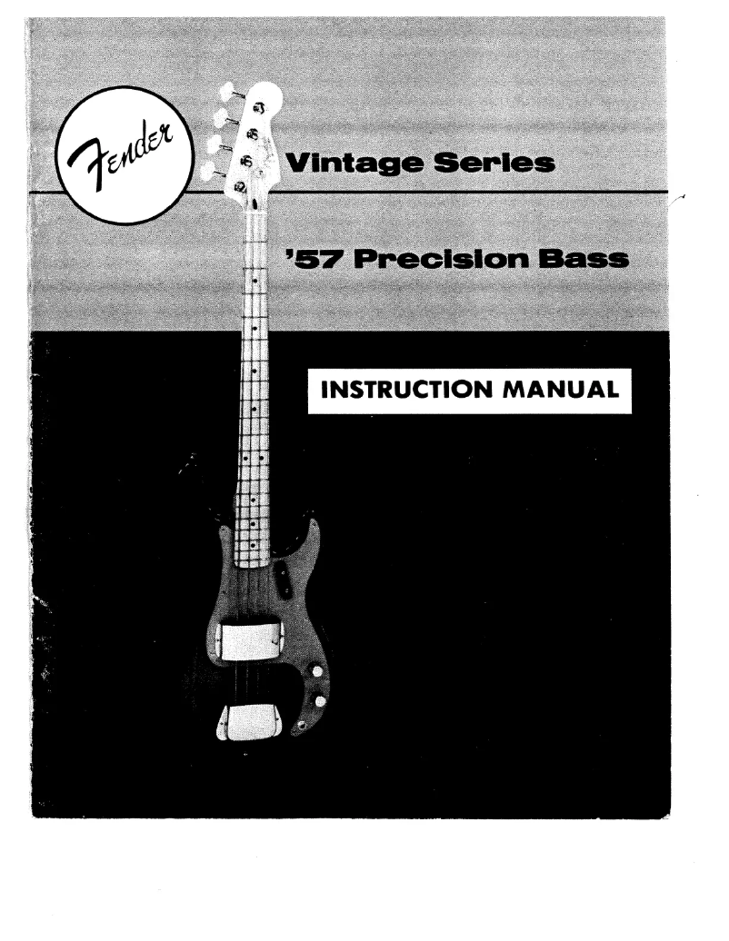 First page image of the manual for '57 Precision Bass Vintage Series
