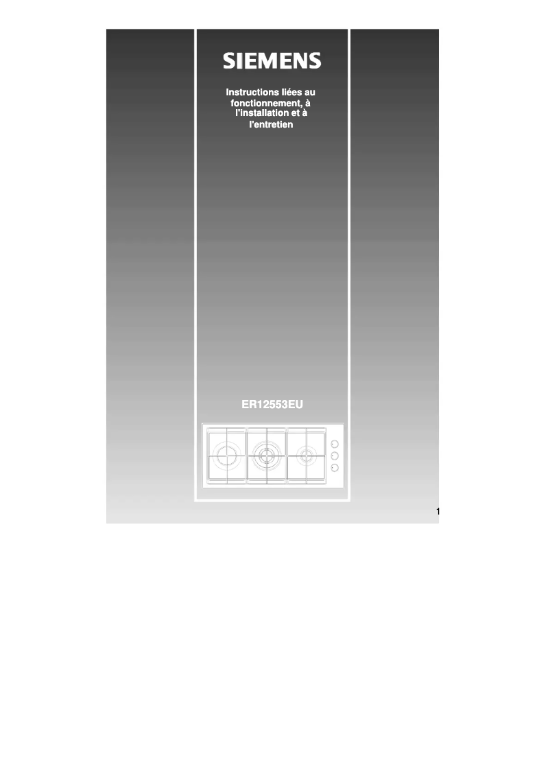 Page 1 of the manual User Manual Siemens ER12553EU