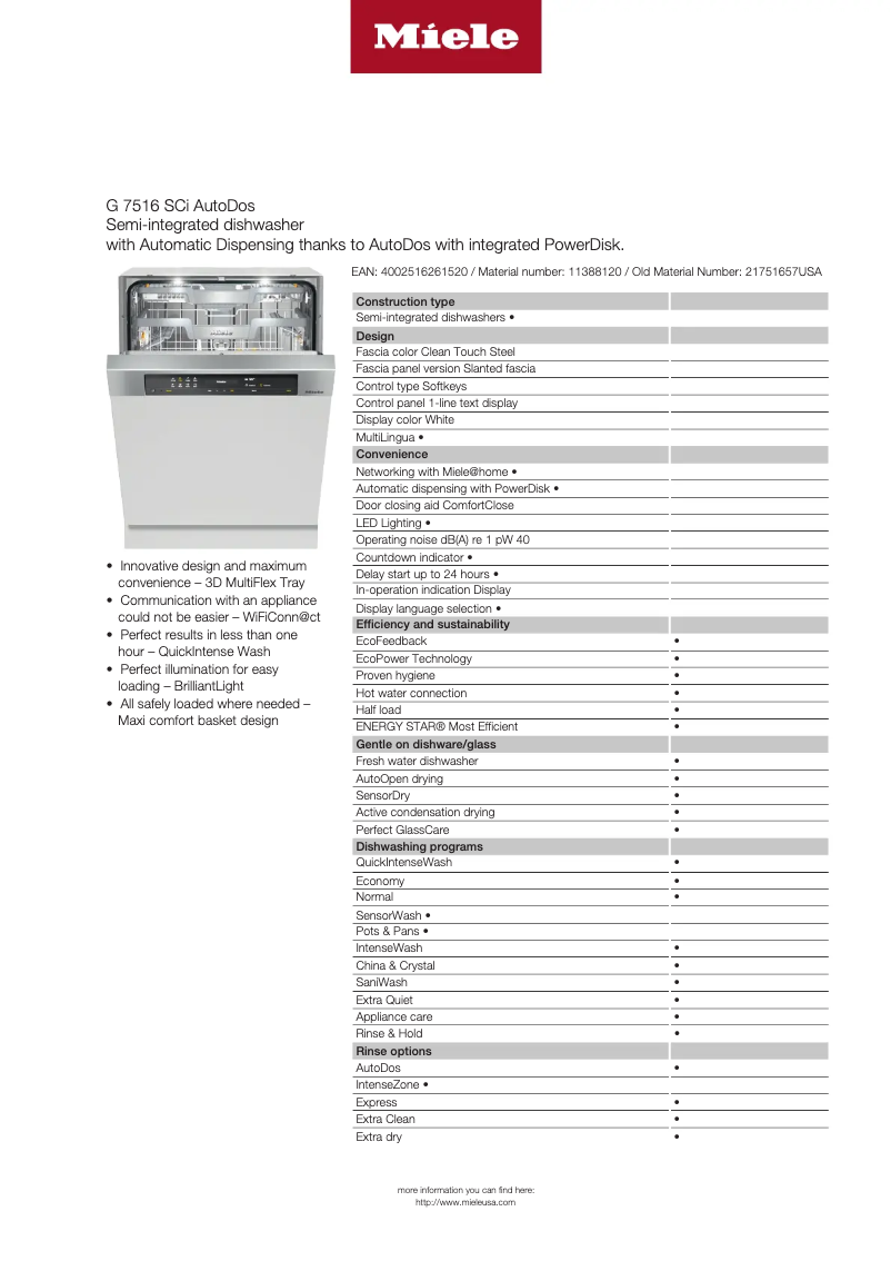 First page image of the manual for G 7516 SCi AutoDos