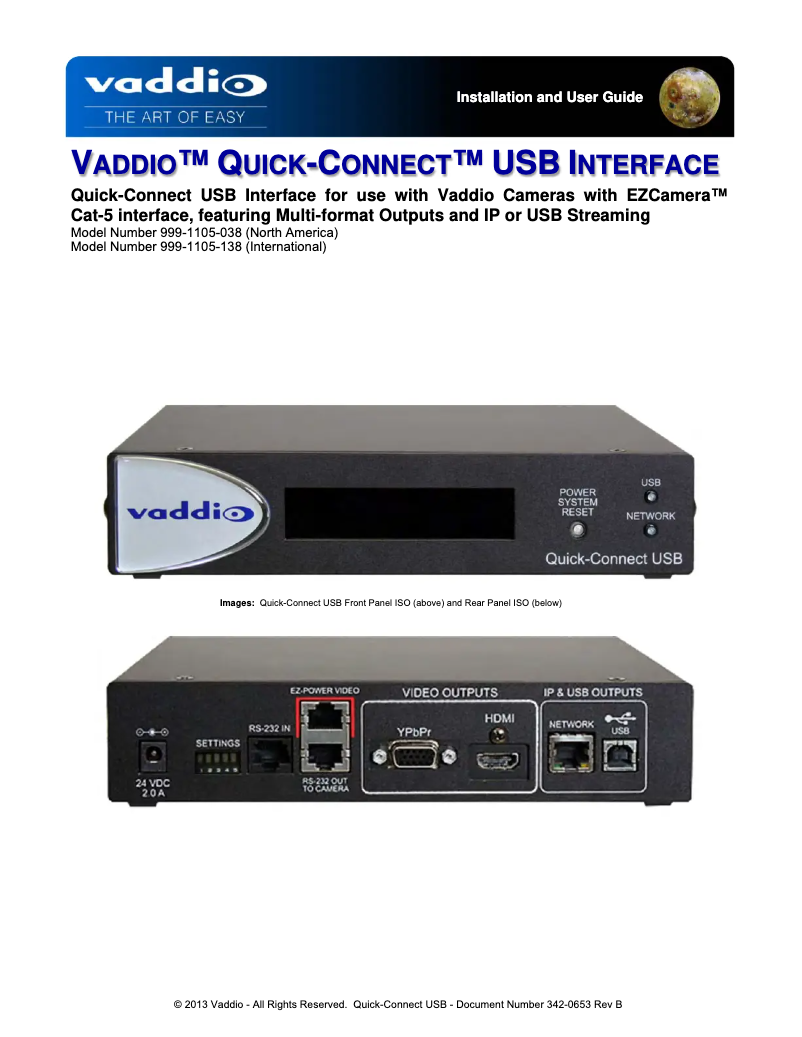 First page image of the manual for RoboSHOT 30 QUSB