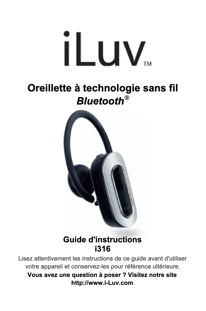 Page 1 of the manual User Manual iLuv i316