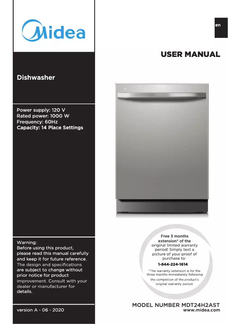 First page image of the manual for MDT24H2AST