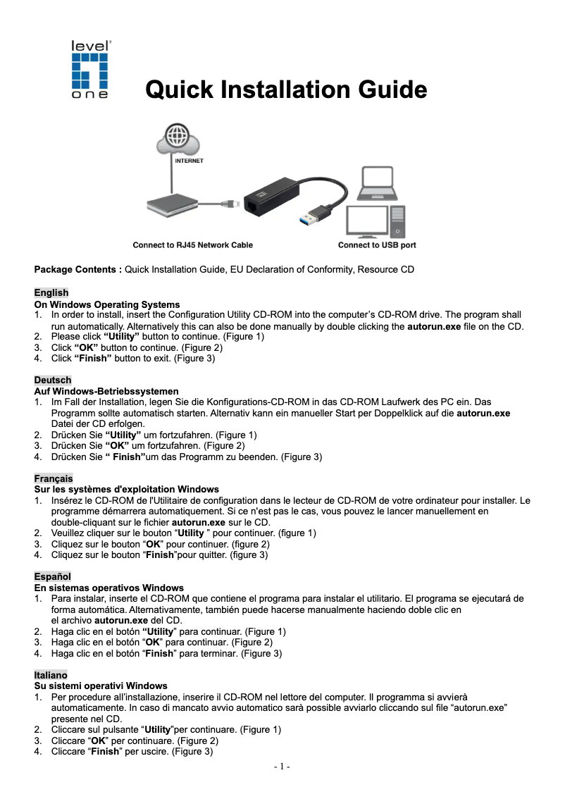 First page image of the manual for USB-0401