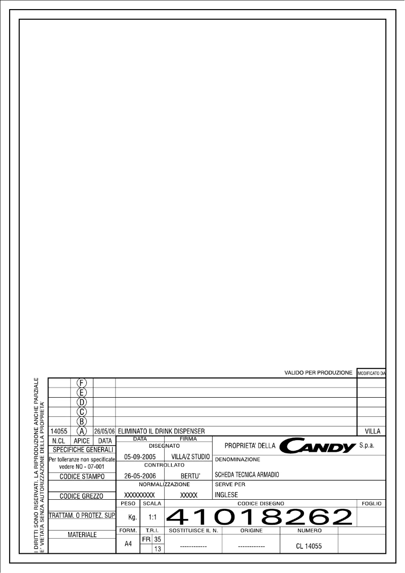 Page 1 of the manual User Manual Candy FRCFL 355A-80