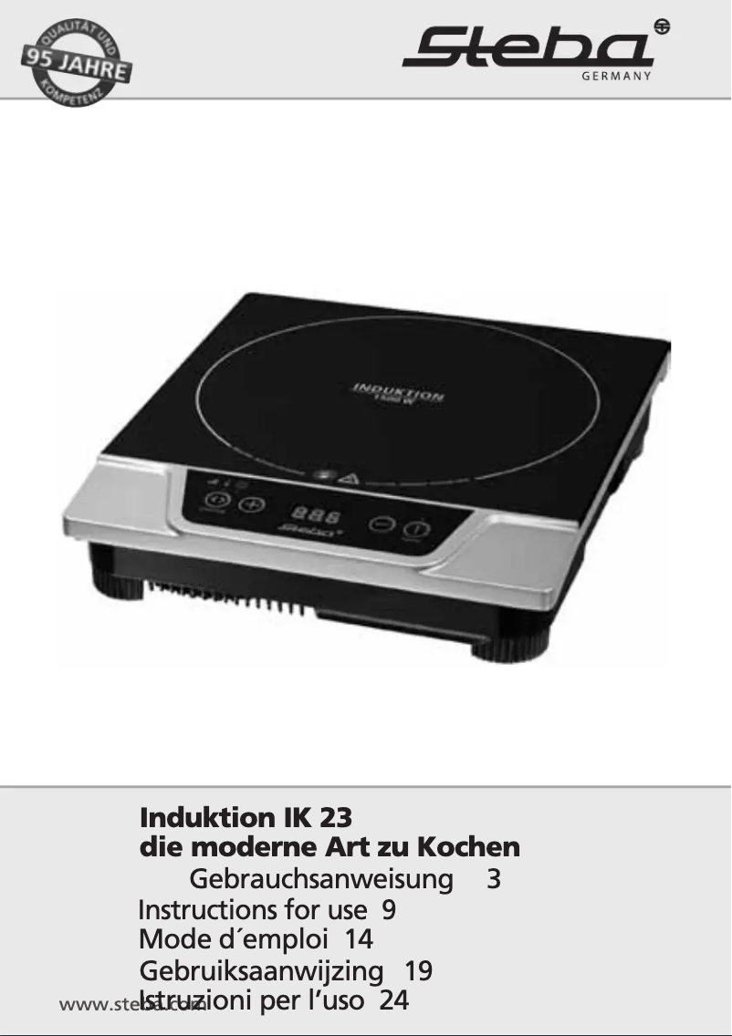 Page 1 of the manual User Manual Steba IK 23