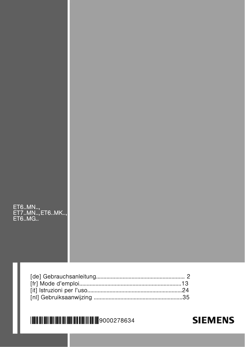 First page image of the manual for ET775MN21E
