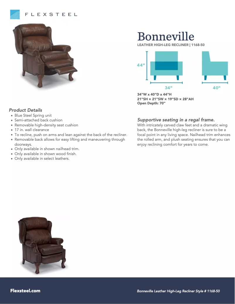 Page 1 of the manual User Manual Flexsteel Bonneville 1168-50