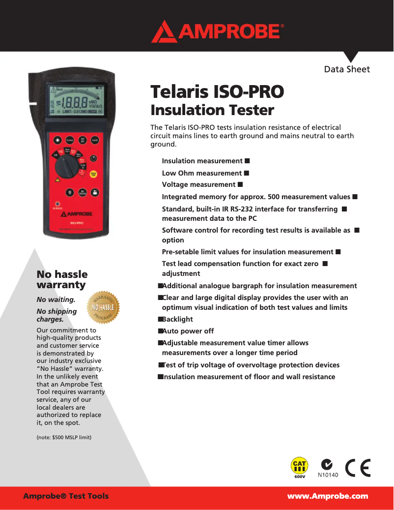 First page image of the manual for TELARIS ISO-PRO